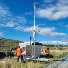 4G repeater trailer testing in New Zealand Spark