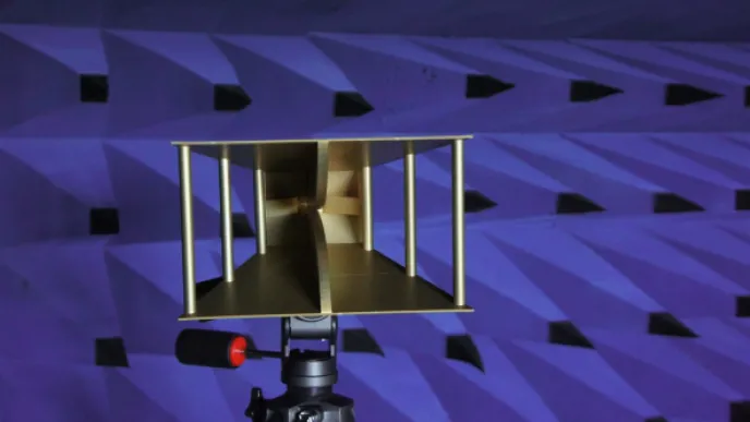 Horn antenna in anechoic chamber