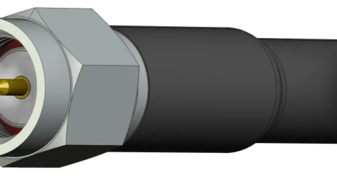 closeup of SMA Male coaxial connector coupling mechanism