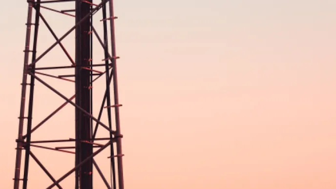 RF coaxial cable feeders running up tower