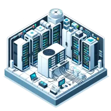 IT networking equipment isometric graphic