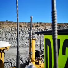 Mobile Mark OD3-2400MOD2-BLK 3 dBi WiFi antenna installed on dozer