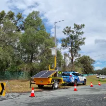 Powertec Repeater Trailer providing temporary Optus 4G service