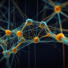 Neural Network representing interrelated technology concepts