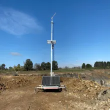 Alloy Modular Technology 4G Repeater Trailer on an industrial site