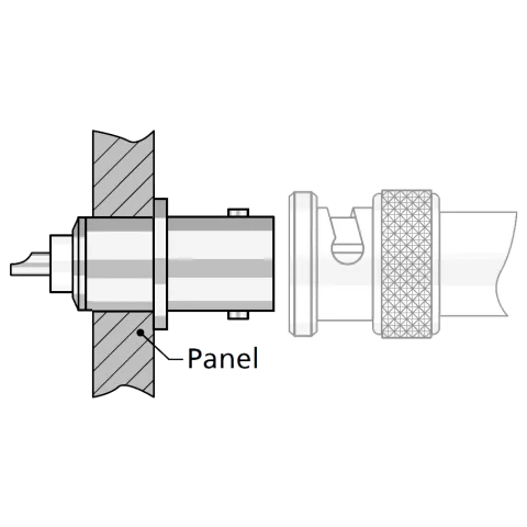 Press Fit RF connector mounting feature