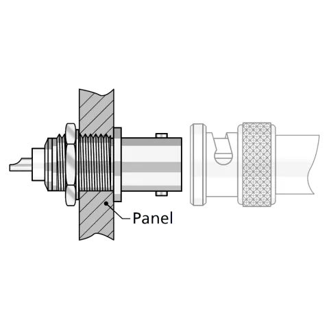 Bulkhead front mount RF connector