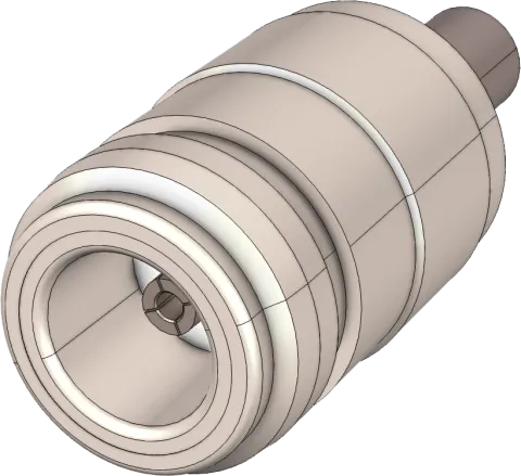 3D view of an N Female coaxial connector (jack/socket)