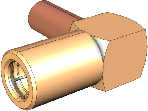 SSMB Female RF connector closeup