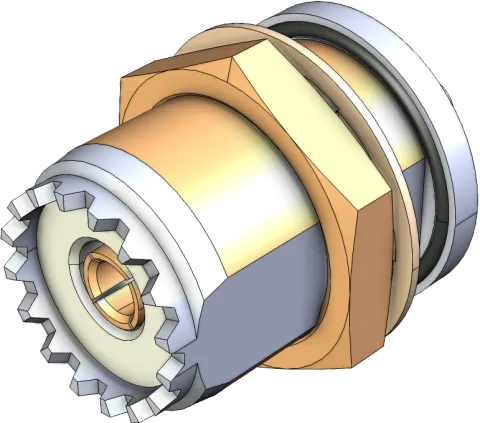 UHF Female coax connector closeup