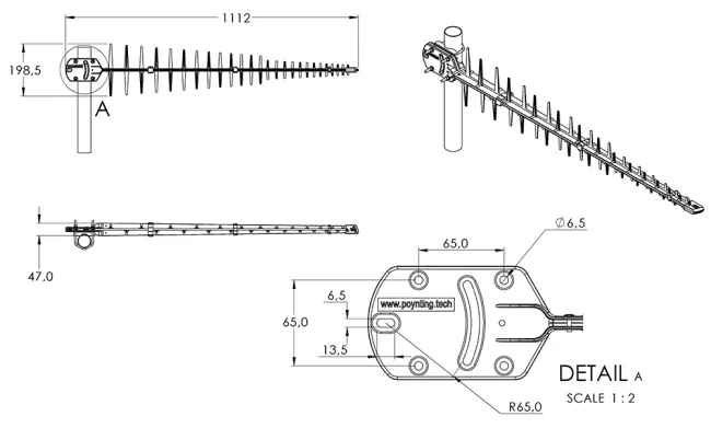 Poynting LPDA-92 CAD Drawing