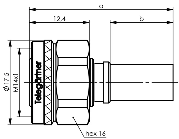 Telegärtner 2.2-5 Male Connector for PTL-240 Cable, Screw Type, solder/solder, G10 (UT-141)