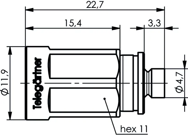 Telegärtner NEX10® Male Connector for RG-402 Cable, Straight Plug Screw G10 (UT-141)
