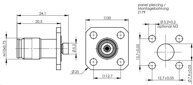 NEX10 Female Flange 100032936 CAD Drawing