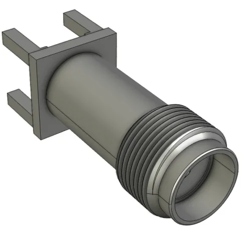 3D view of an SMA Female PCB connector