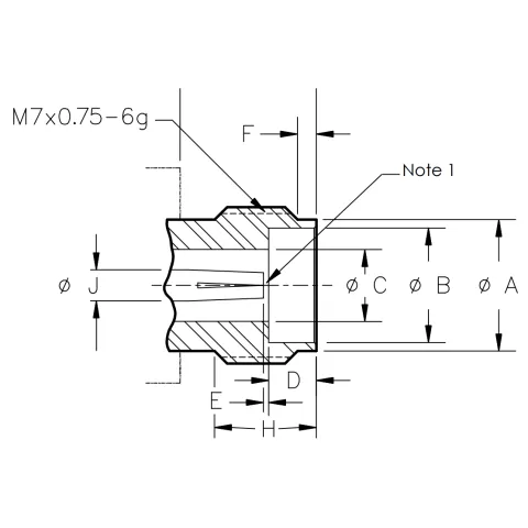 1.85 mm precision RF connector female socket CAD drawing