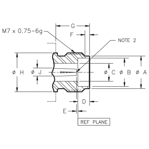 2.4mm precision RF connector female socket CAD drawing