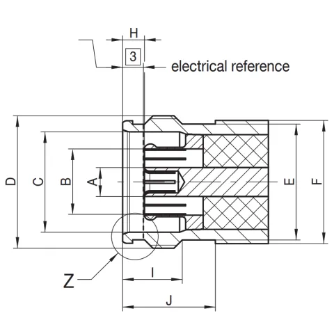 4.3-10 RF connector female socket CAD drawing