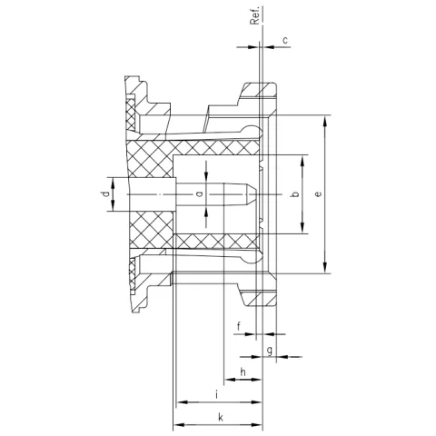 BNC Male RF connector CAD interface drawing