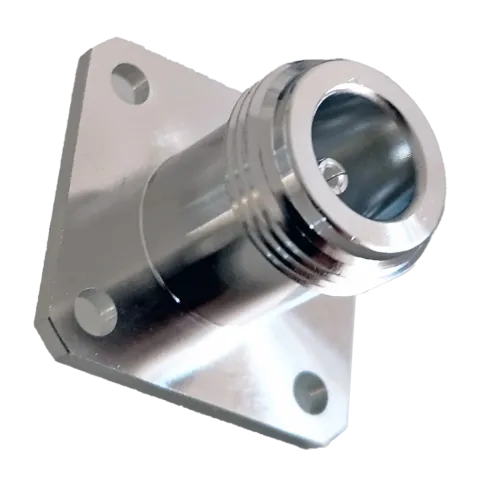 N Female flange connector, four hole mounting