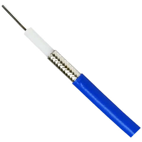 PSF-402 0.141&quot; semi flexible coaxial cable with a blue jacket