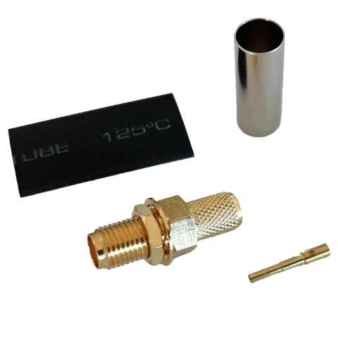 SMA Female bulkhead crimp connector for LMR240 cable
