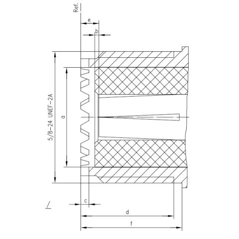 UHF Female coaxial connector CAD drawing
