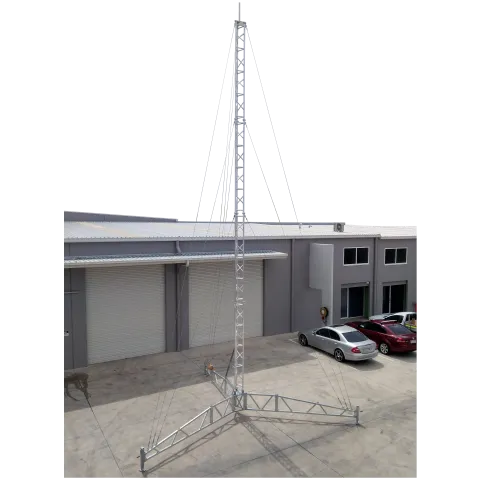 AL340 14m temporary tower, portable deployable tripod lattice tower