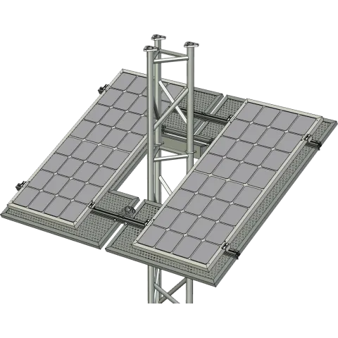 Asssembled view of Isolation Screen for 2-Panel Solar Frame