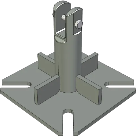 S400 billet base plate for AL220 and AL340 tower series - isometric view
