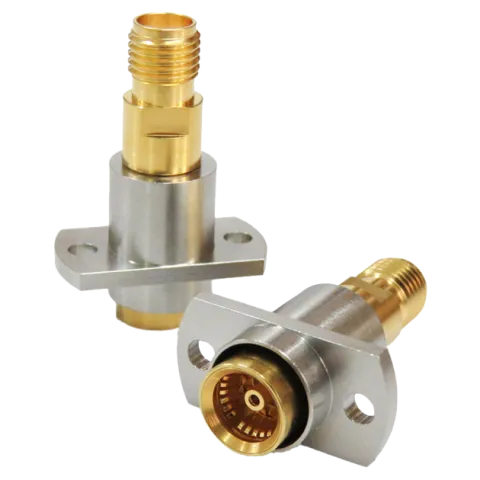160-A610.118 BMA-female-to-SMA-female-2-hole-flange-mounted-adapter