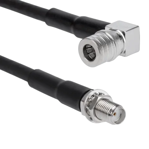 L-195 Patch Cable QMA Right Angle Male to SMA Female 40cm - Main Image
