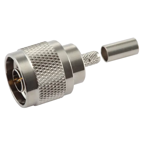 N Male Connector for RG-58 / L-195 Coaxial Cable - Main Image