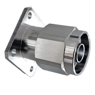 N Male connector with four hole flange mounting