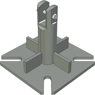 S400 billet base plate for AL220 and AL340 tower series - isometric view