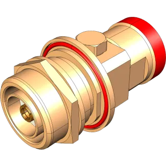 RF Surge Protectors 3D rendering of a 7/16 DIN surge suppressor