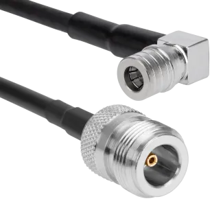 L-195 Patch Cable, N Female to QMA Male Right Angle, 40cm - Main Image