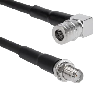 L-195 Patch Cable QMA Right Angle Male to SMA Female 40cm - Main Image