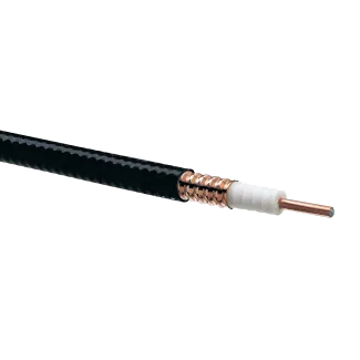 CommScope LDF4-50A, HELIAX(r) Low Density Foam Coaxial Cable, corrugated copper, 1/2 in, black PE jacket - 100m - Main Image