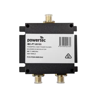 Powertec RF Power Divider 2-Way, 698-3800MHz, SMA Female, Wilkinson, 22dB isolation - Main Image