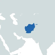Afghanistan on the world map