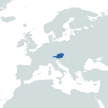 Austria on the world map
