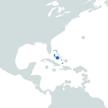 Bahamas on the world map