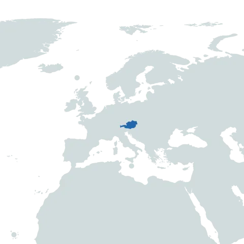 Austria on the world map