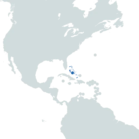 Bahamas on the world map