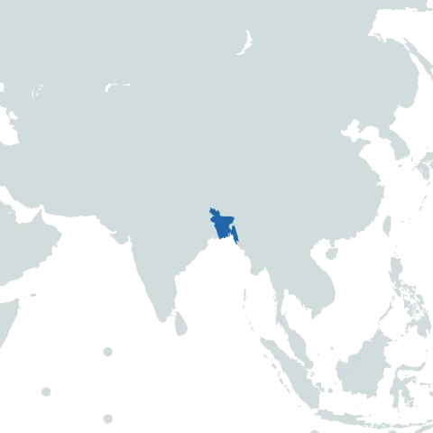 Bangladesh on the world map