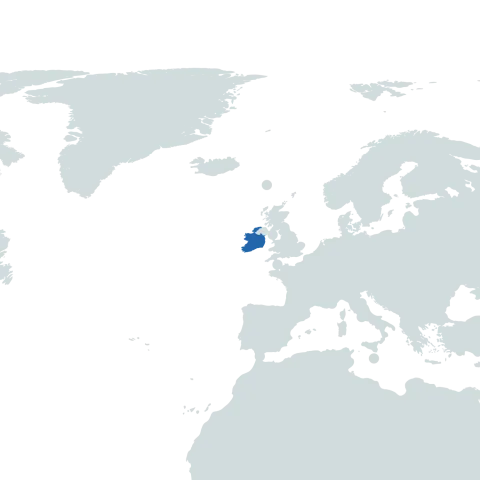 Ireland world map