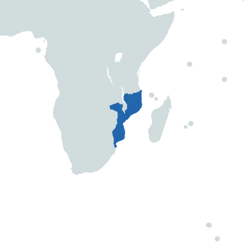 Mozambique world map