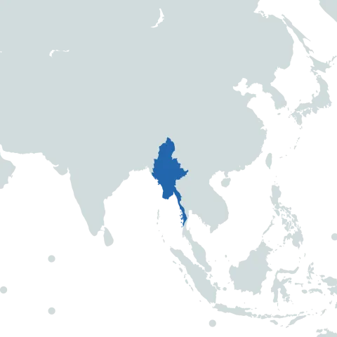 Myanmar world map