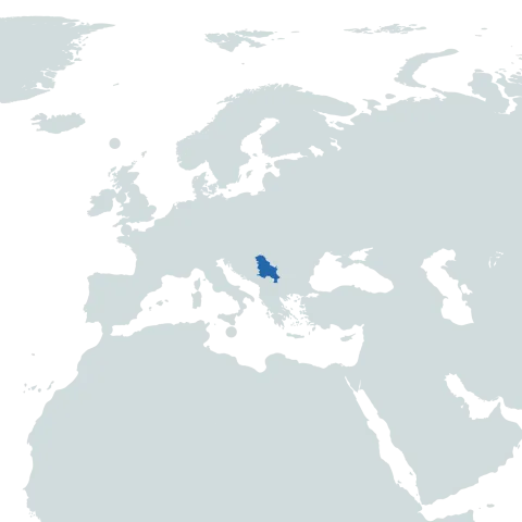 Serbia world map